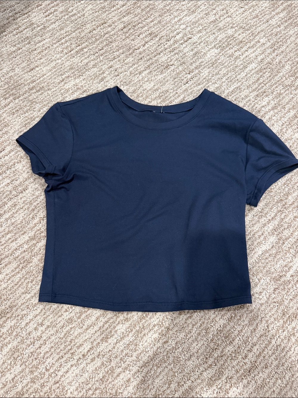 ALOsoft Yoga Navy Short Sleeve Crop Tee